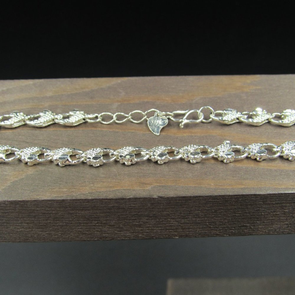 8" Sterling Silver Unknown Pattern Chain Bracelet… - image 2